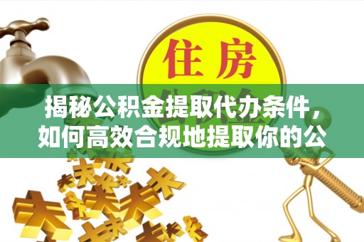 卢龙揭秘公积金提取代办条件，如何高效合规地提取你的公积金