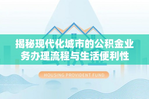 卢龙揭秘现代化城市的公积金业务办理流程与生活便利性