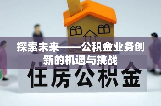 卢龙探索未来——公积金业务创新的机遇与挑战