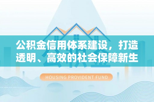 卢龙公积金信用体系建设，打造透明、高效的社会保障新生态