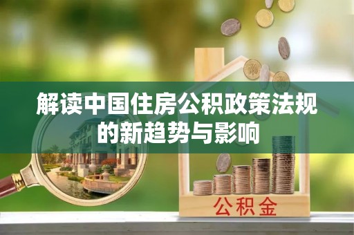 卢龙解读中国住房公积政策法规的新趋势与影响