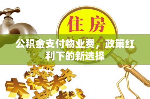卢龙公积金支付物业费，政策红利下的新选择