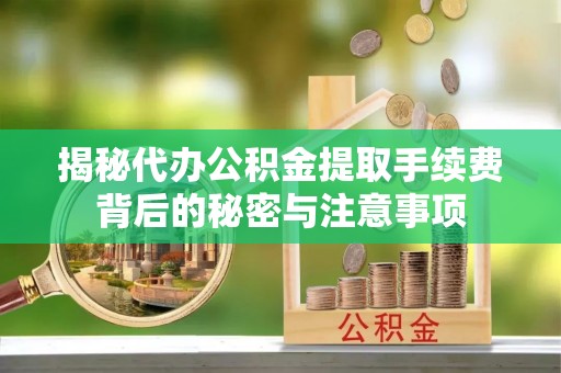 卢龙揭秘代办公积金提取手续费背后的秘密与注意事项