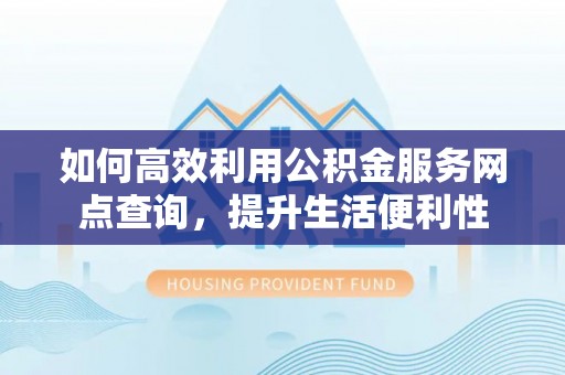 卢龙如何高效利用公积金服务网点查询，提升生活便利性