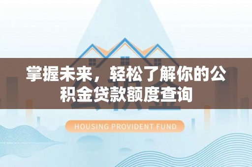 卢龙掌握未来，轻松了解你的公积金贷款额度查询