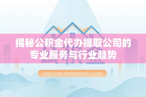 卢龙揭秘公积金代办提取公司的专业服务与行业趋势