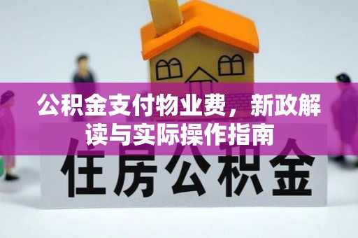 卢龙公积金支付物业费，新政解读与实际操作指南