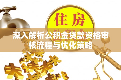 卢龙深入解析公积金贷款资格审核流程与优化策略