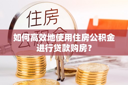 卢龙如何高效地使用住房公积金进行贷款购房？