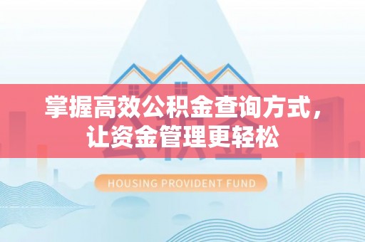 卢龙掌握高效公积金查询方式，让资金管理更轻松